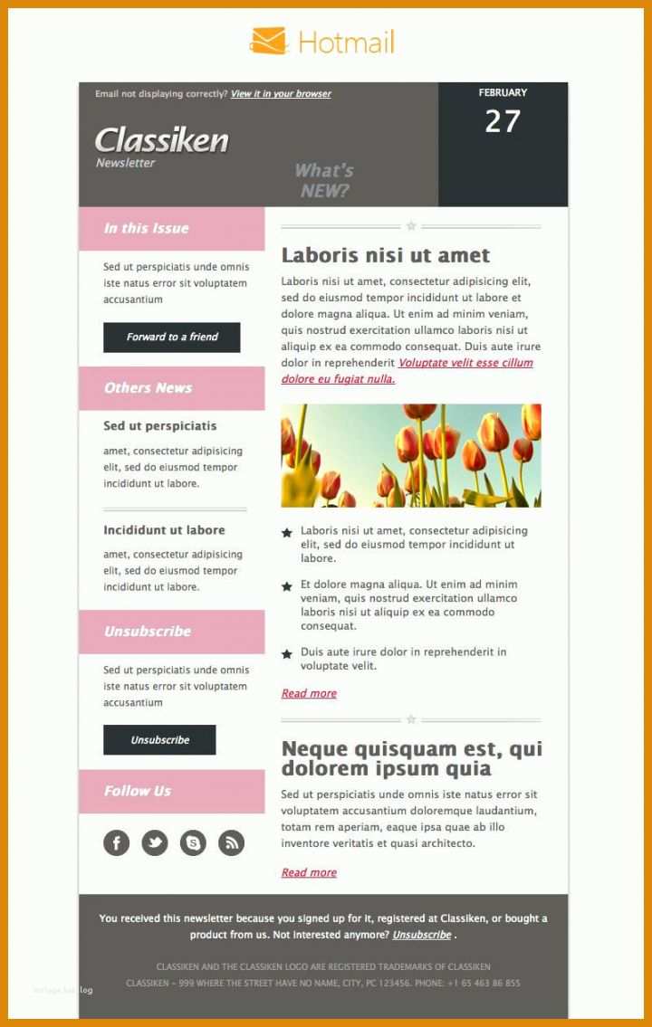 Beeindruckend Newsletter E Mail Vorlage 800x1261