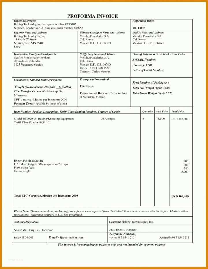 Wunderschönen Proforma Invoice Vorlage 1024x1325