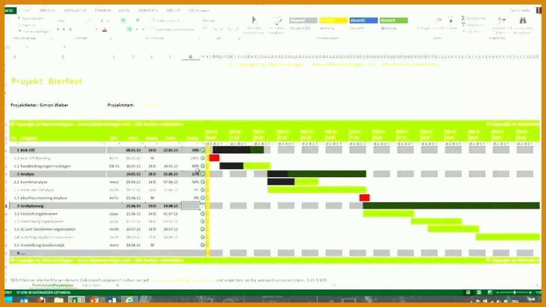 Modisch Projektplan Excel Vorlage 2017 Kostenlos 1216x684