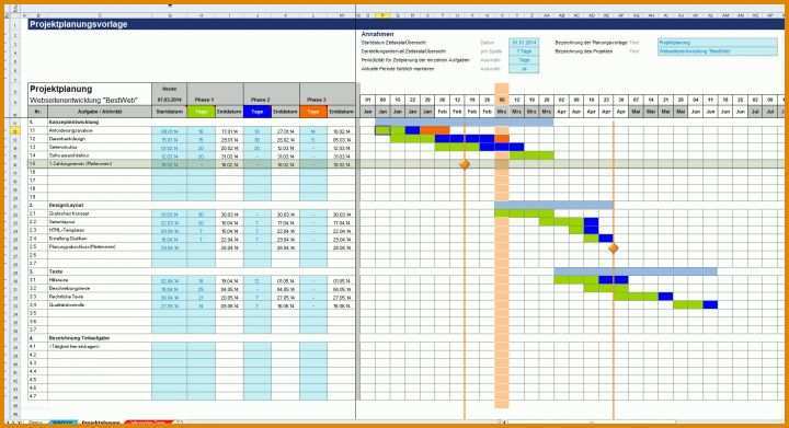Rühren Projektplanung Gantt Excel Vorlage 1801x979
