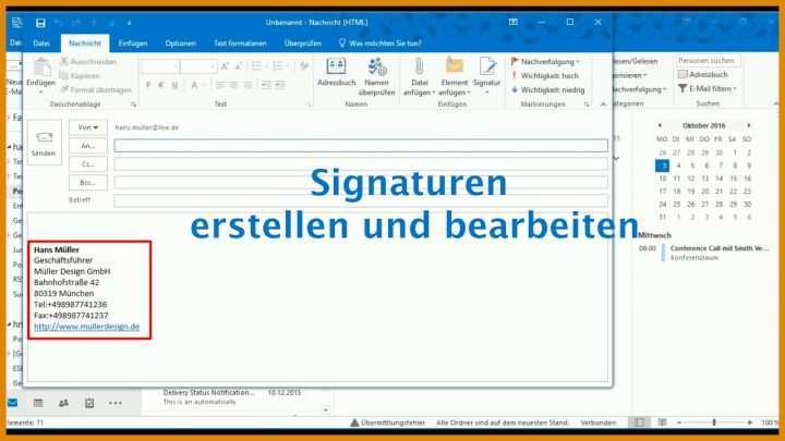 Auffällig Signatur Outlook Vorlage 1280x720