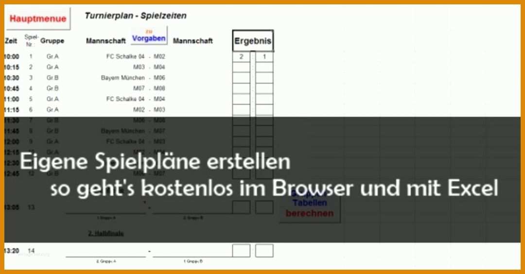 Schockieren Spielplan Excel Vorlage 1200x627