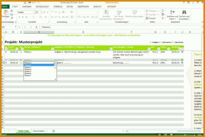 To Do Liste Vorlage Excel To Do Liste