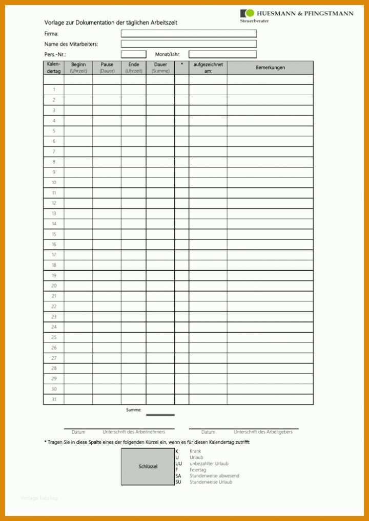 Erschwinglich Vorlage Arbeitszeit Datev 724x1024