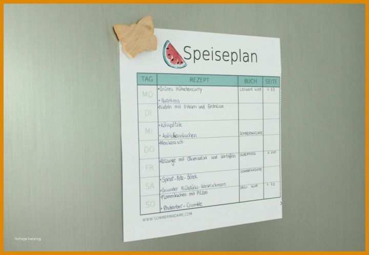 Wochenspeiseplan Vorlage Kostenloser Vorlage Fuer Einen Wochenspeiseplan