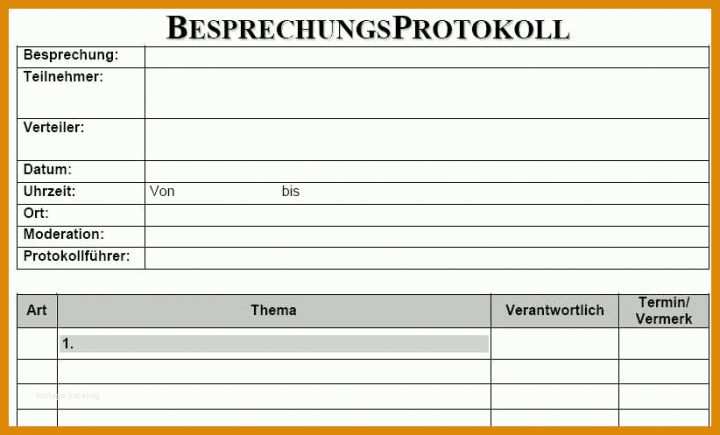 Rühren Besprechungsprotokoll Vorlage Pdf 822x497