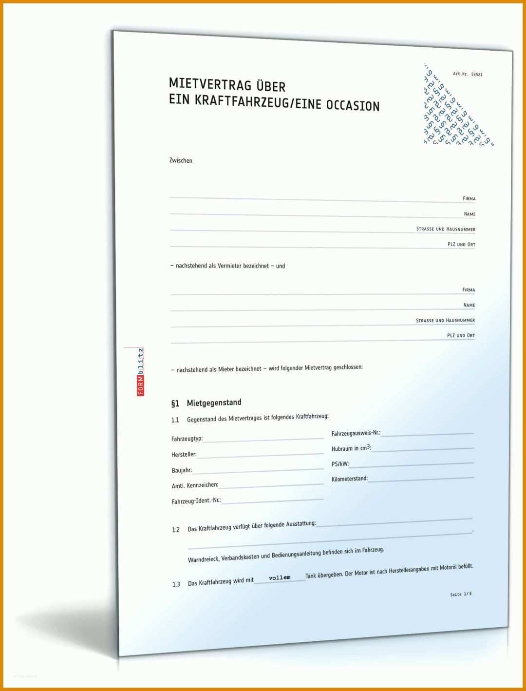 Überraschend Kfz Mietvertrag Vorlage Pdf 1600x2100