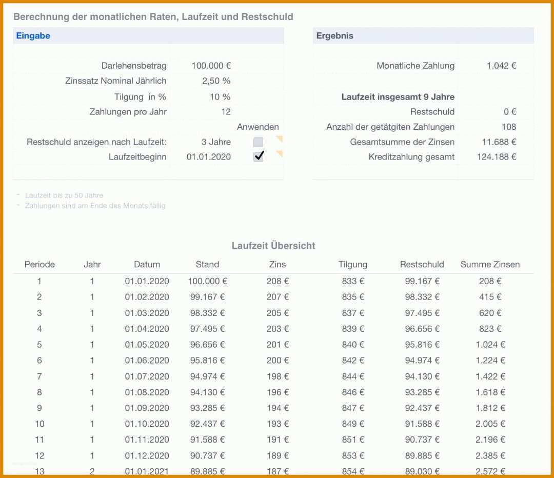 Größte Kredit Excel Vorlage 1720x1484