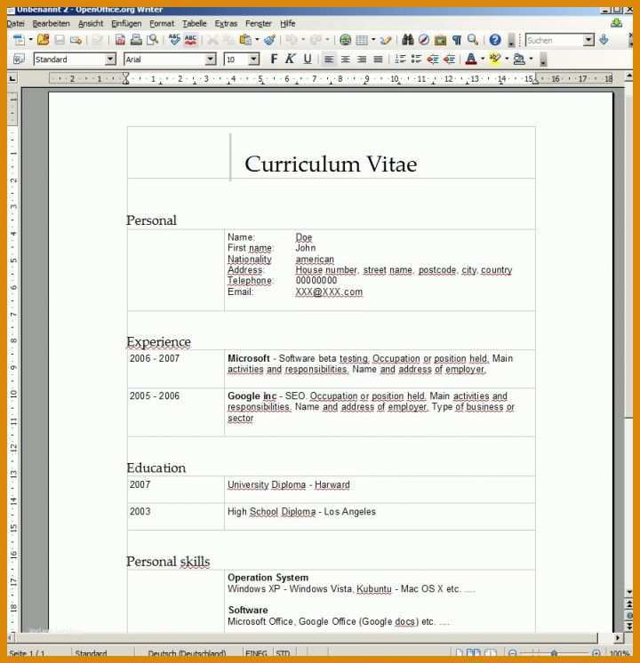 Überraschen Lebenslauf Vorlage Englisch 902x935