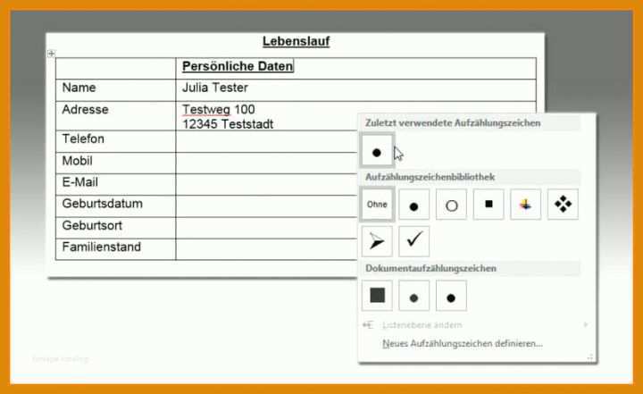 Angepasst Lebenslauf Vorlage Tabelle 826x506