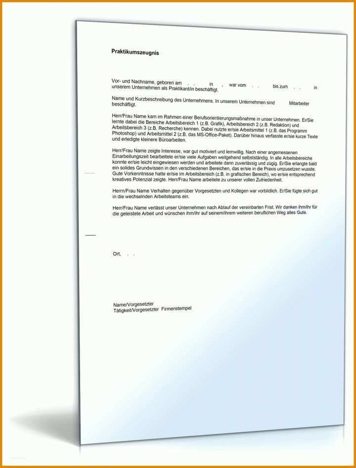Selten Praktikumszeugnis Vorlage Zum Ausfüllen 1600x2100