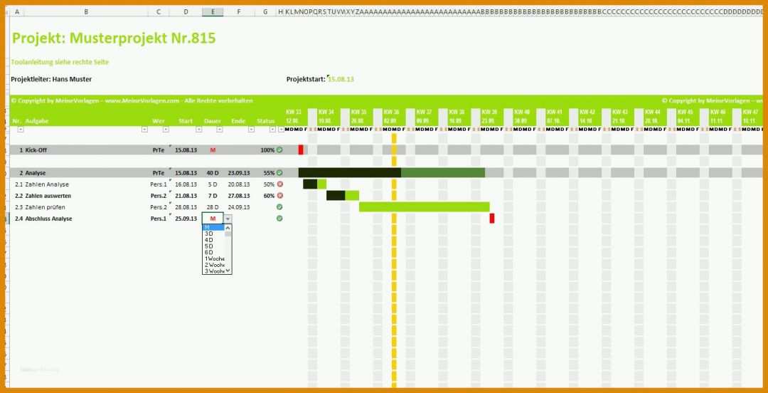 Ideal Projektplan Vorlage Word 1482x757