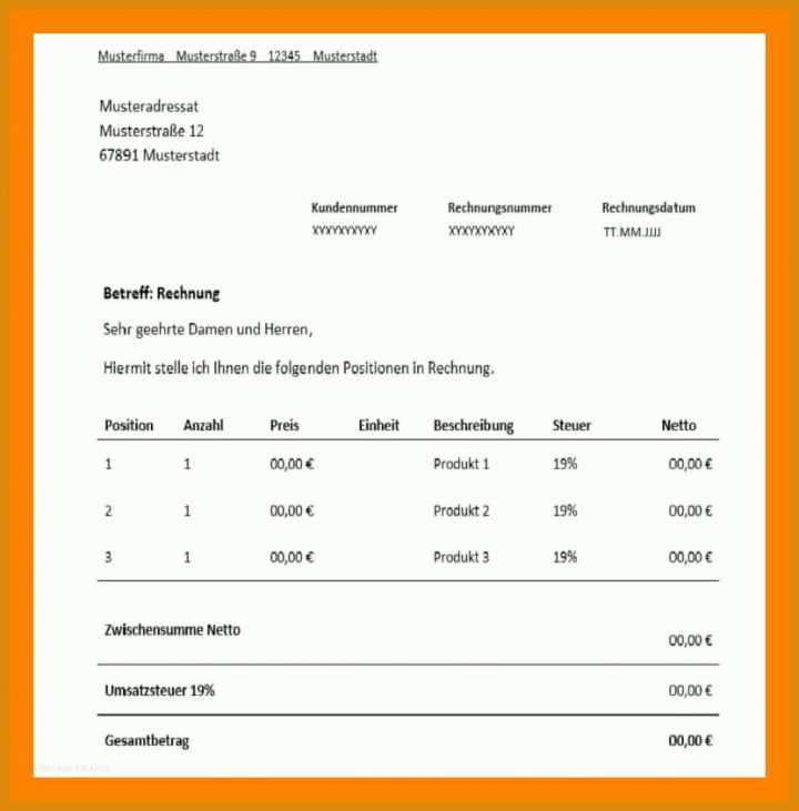 Erschwinglich Rechnung Miete Vorlage 831x844