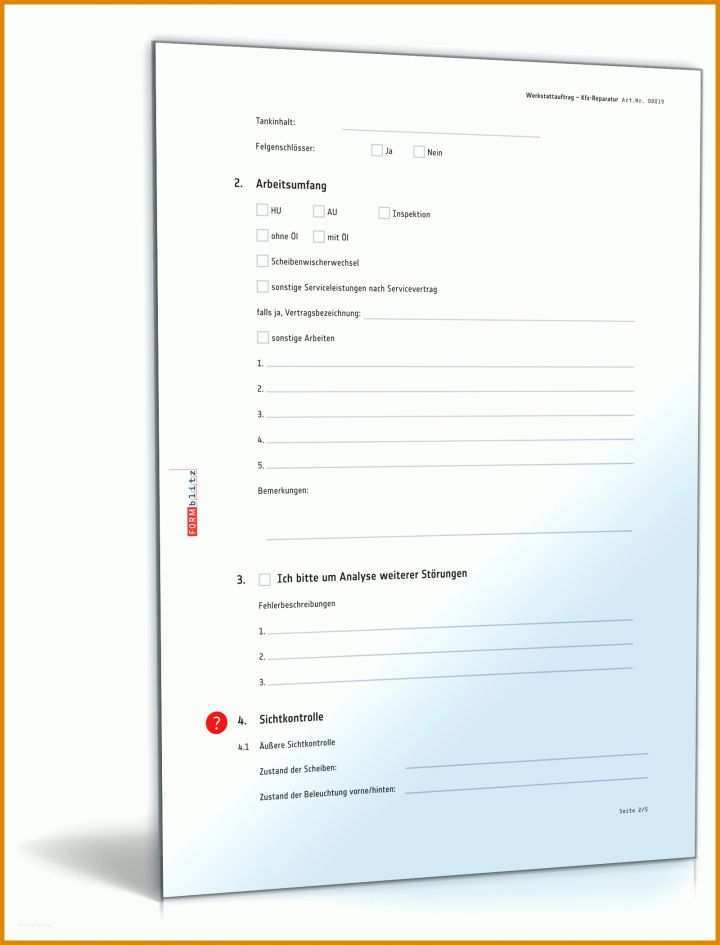 Einzigartig Reparaturauftrag Vorlage 1600x2100