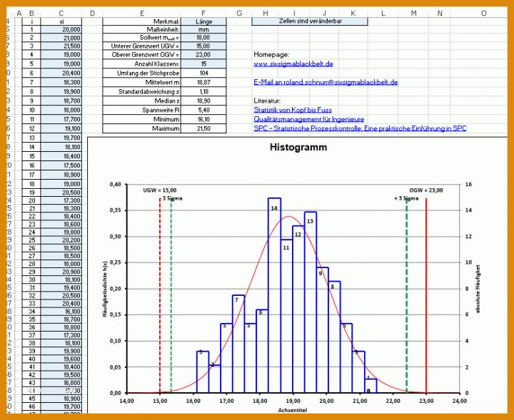 Wunderschönen Six Sigma Excel Vorlagen 778x636