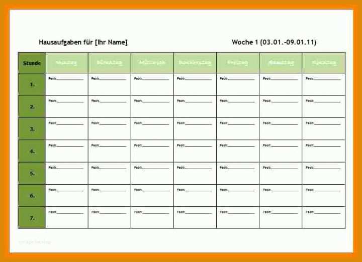 Stundenplan Vorlage Mit Uhrzeit 7 Stundenplan Vorlage Mit Uhrzeit