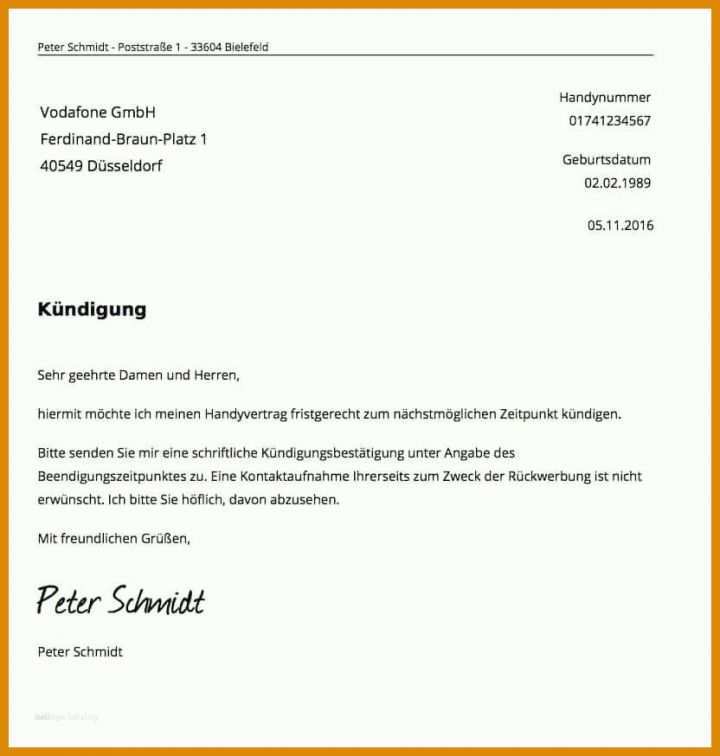 Beste Telefon Kündigung Vorlage 832x874