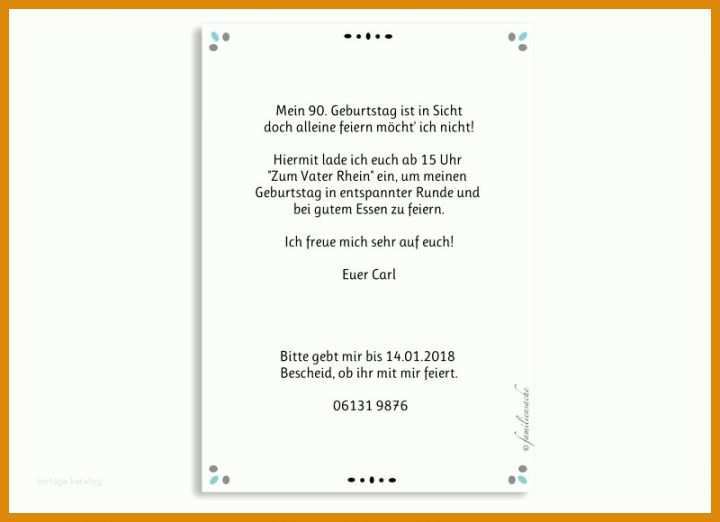 Fantastisch Einladung Zum 90 Geburtstag Konfetti 298751 Muster