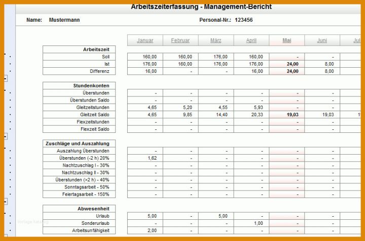 Modisch Arbeitsstunden Vorlage 855x566