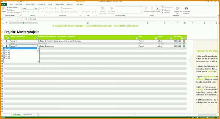 Aufgabenliste Excel Vorlage Kostenlos To Do Liste Minimal 1