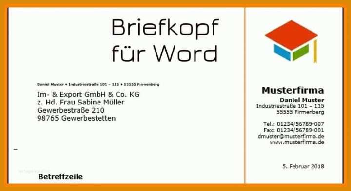 Phänomenal Briefkopf Vorlage Word 796x434