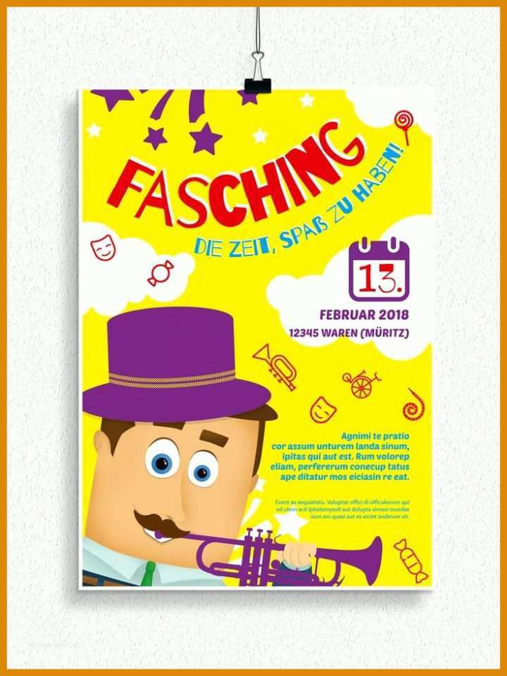 Perfekt Fasching Plakat Vorlage Kostenlos 736x981