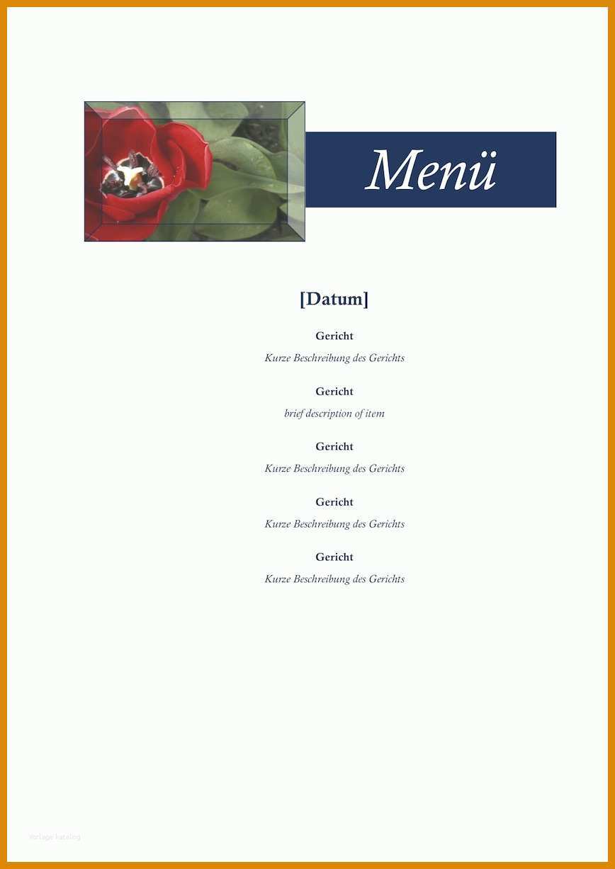 Modisch Menükarte Klappkarte Vorlage 868x1227