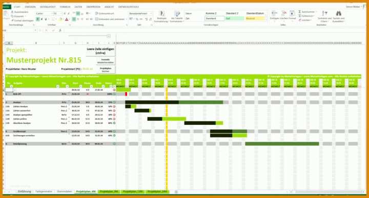 Fabelhaft Projektplan Excel Vorlage Gantt 1400x752