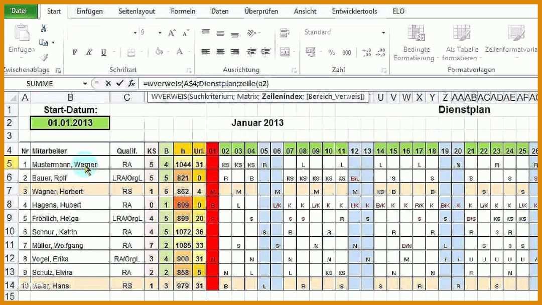 Bemerkenswert Schichtplan Vorlage 1280x720