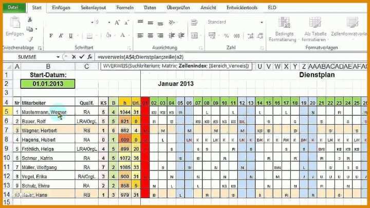 Sensationell Schichtplan Vorlage 1280x720