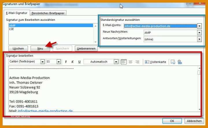 Überraschen Signatur Outlook Vorlage 789x486