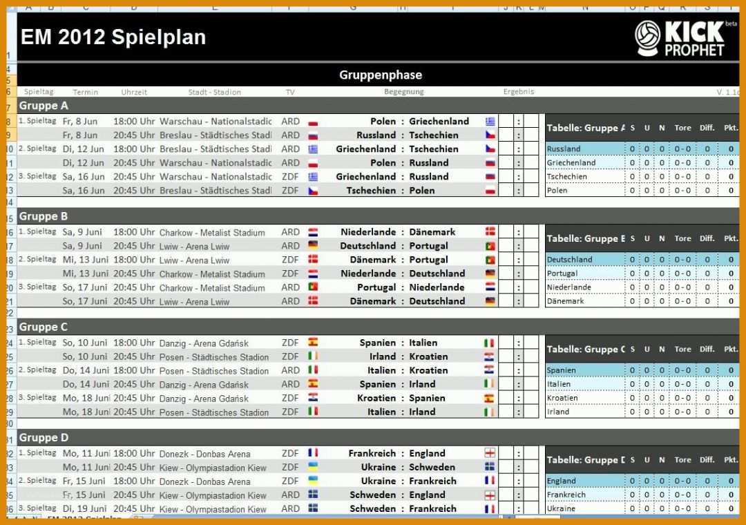 Allerbeste Spielplan Excel Vorlage 1132x797