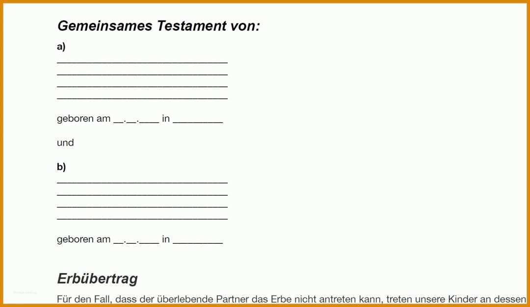 Bestbewertet Vorlage Berliner Testament Kostenlos 1641x951
