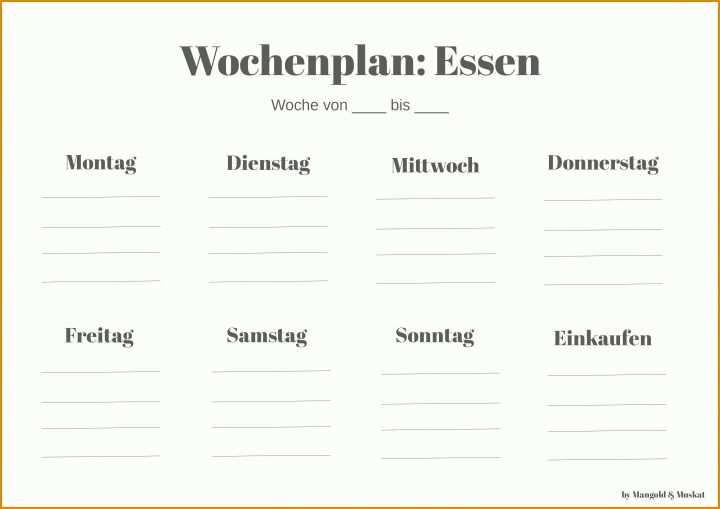 Erstaunlich Wochenplan Essen Vorlage 3508x2480