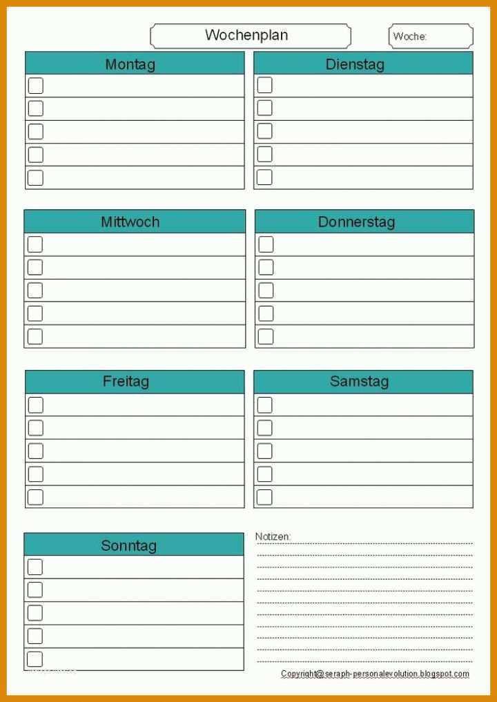 Selten Zeitmanagement Wochenplan Vorlage 736x1040