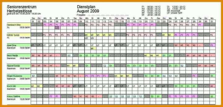 Größte Excel Dienstplan Vorlage 1110x534