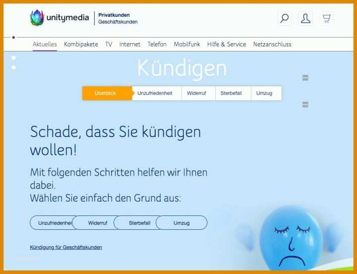 Einzahl Kündigung Kabelanschluss Unitymedia Vorlage 1002x768