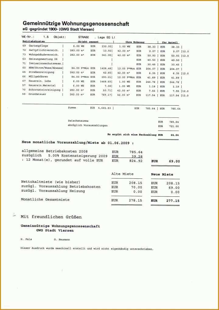 Außergewöhnlich Nebenkostenabrechnung Vorlage Vermieter 2480x3507