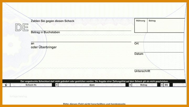 Fabelhaft Scheck Vorlage 800x454