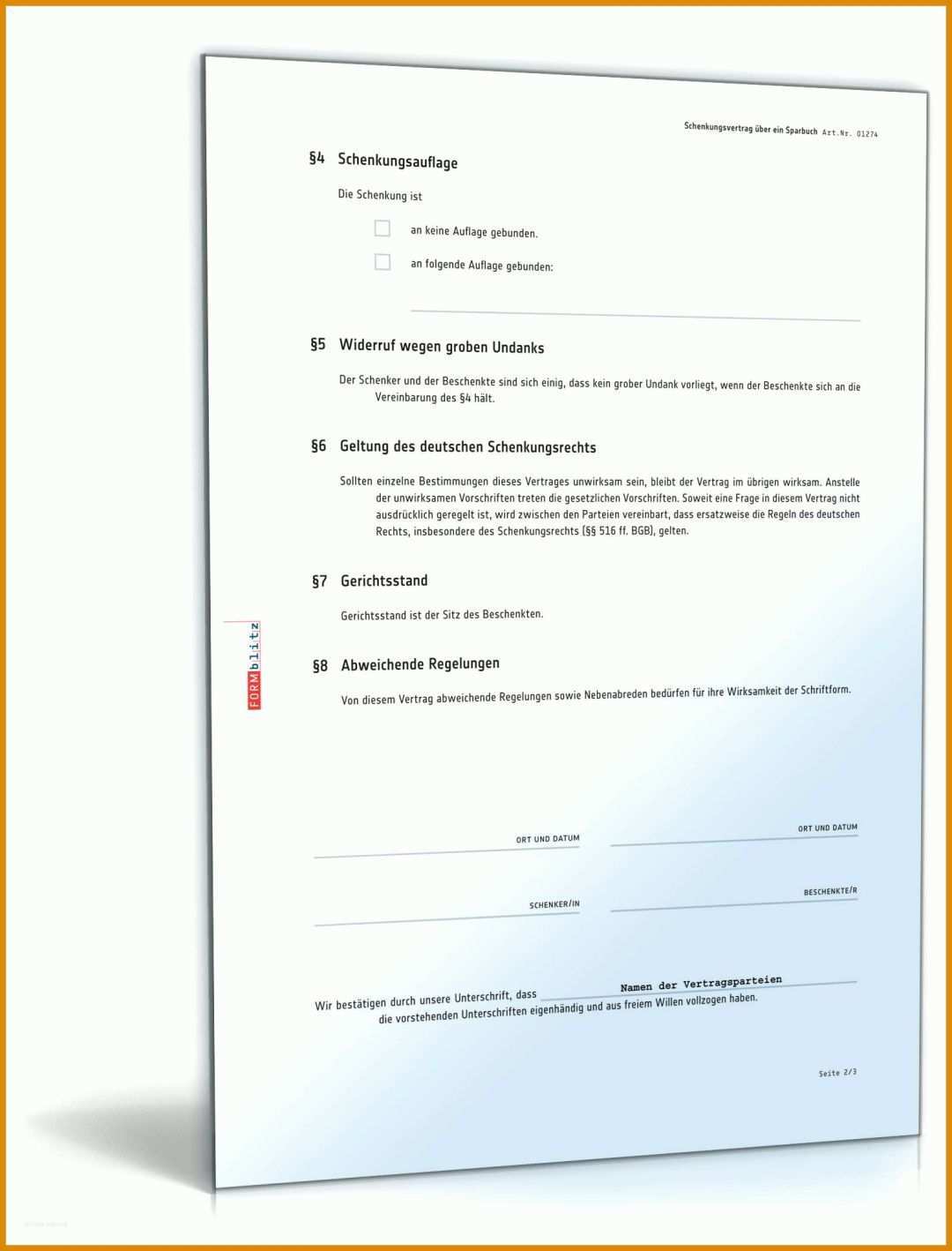 Erschwinglich Schenkungsvertrag Vorlage österreich 1600x2100