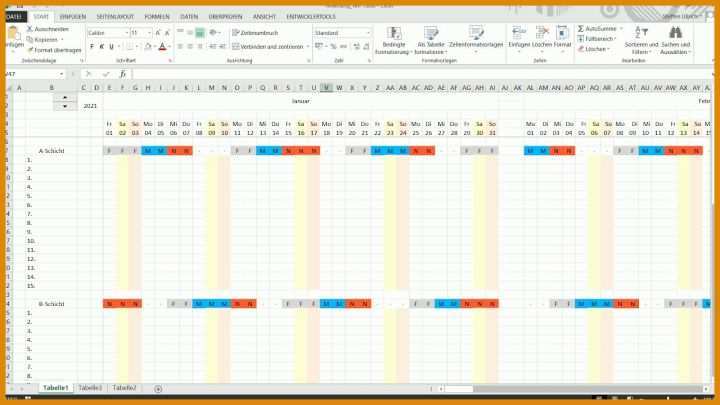 Ungewöhnlich Schichtplan Excel Vorlage 3 Schichten 1280x720