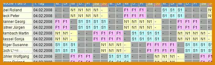 Spektakulär Schichtplan Vorlage 3 Schichten 703x213