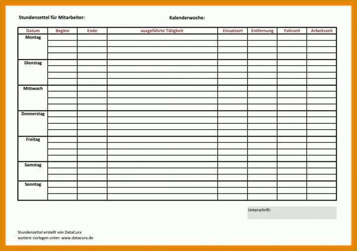 Neue Version Stundenzettel Vorlage Pdf Kostenlos Für Sie