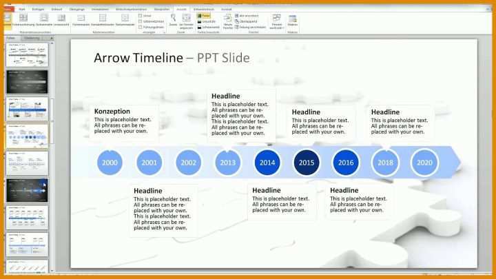 Beste Timeline Powerpoint Vorlage 1280x720