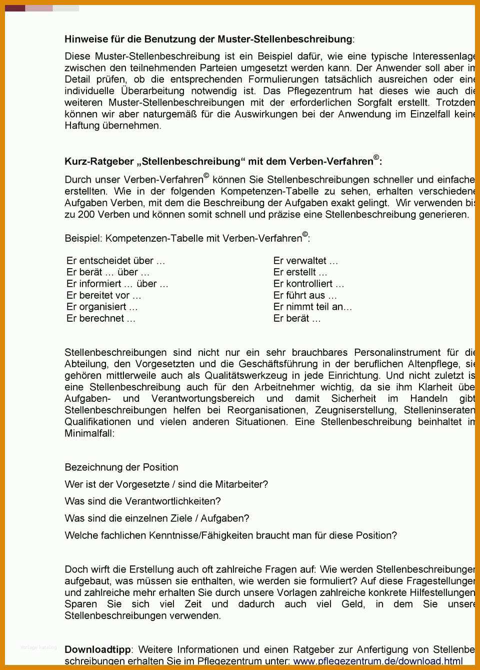 Überraschend Vorlage Stellenbeschreibung 960x1339